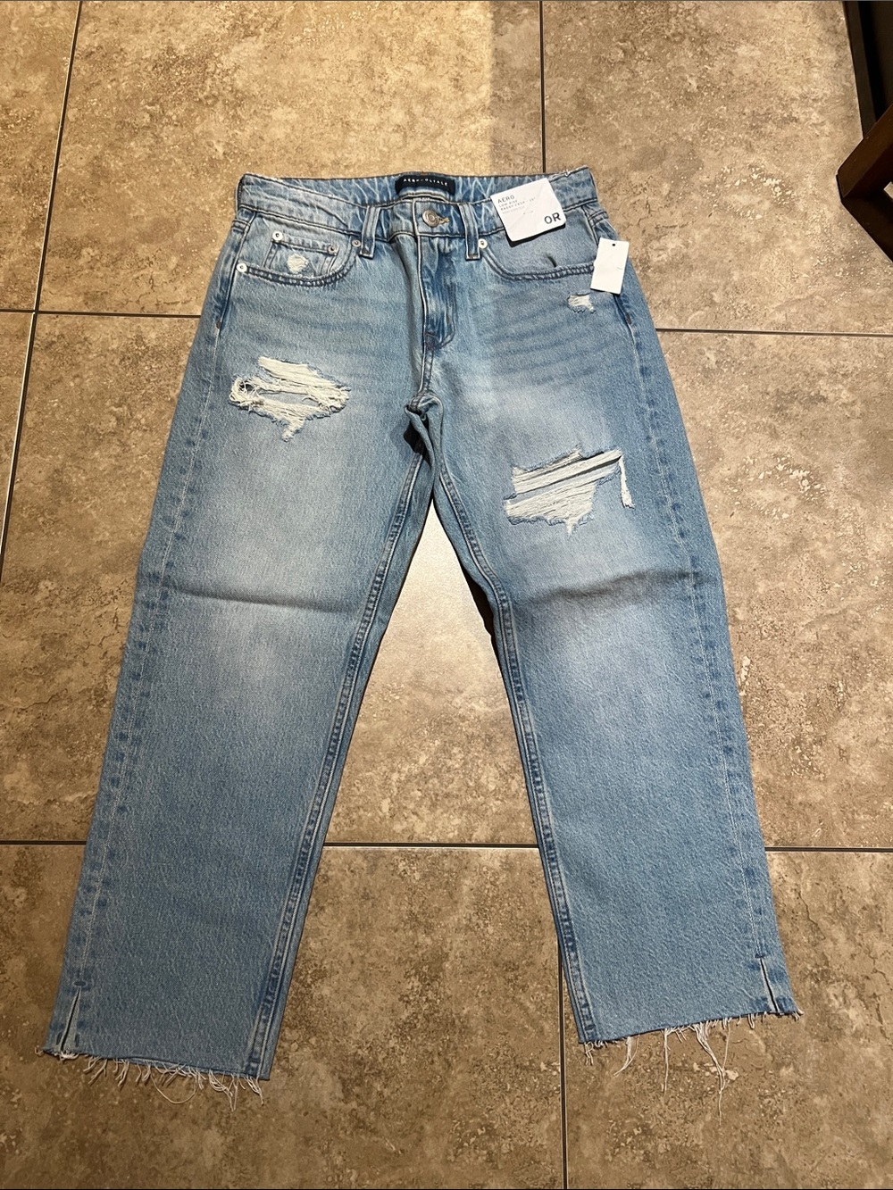 Aeropostale Light Blue Distressed Relaxed Jeans